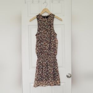 H&M Floral Print Sleeveless Dress with a Smocked Elastic Waist Size 2